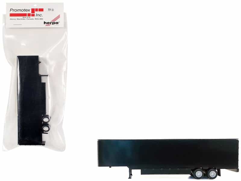 48Ft Moving Van Trailer Black 1/87 (Ho) Plastic Model By Promotex