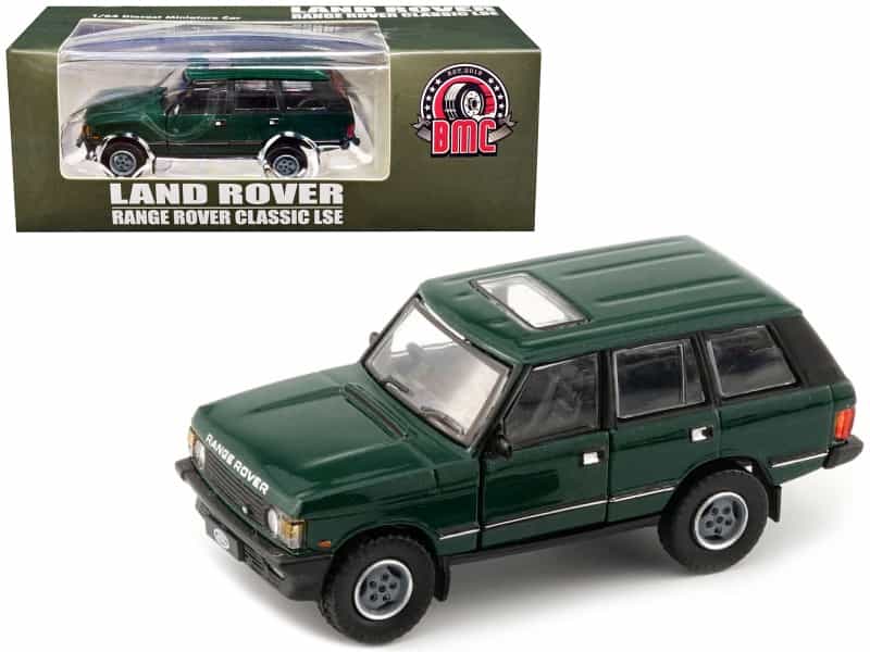 Land Rover Range Rover Classic Lse Rhd (Right Hand Drive) Green With Sunroof With Extra Wheels 1/64 Diecast Model Car By Bm Creations