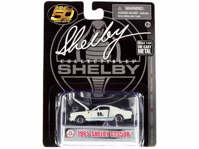 1965 Ford Mustang Shelby Gt350r #98B "Terlingua Racing Team" White With Blue Stripes "Shelby American 50 Years" (1962-2012) 1/64 Diecast Model Car By Shelby Collectibles
