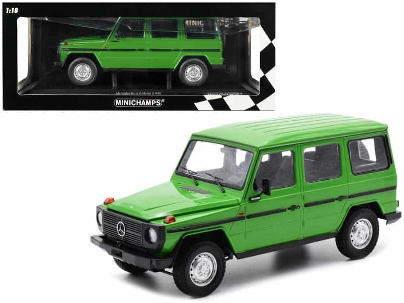 1980 Mercedes-Benz G-Model (Lwb) Green With Black Stripes Limited Edition To 402 Pieces Worldwide 1/18 Diecast Model Car By Minichamps