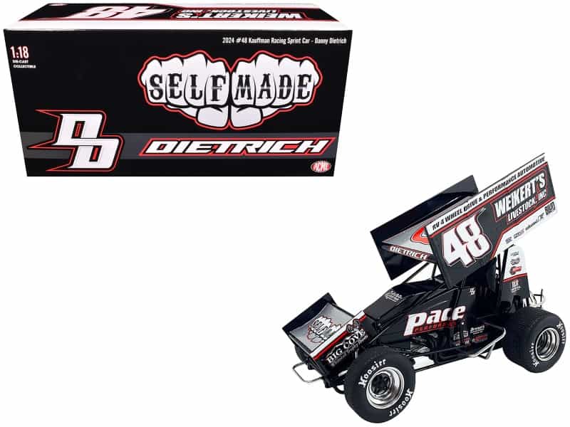 Winged Sprint Car #48 Danny Dietrich "Weikert's Livestock Inc." Gary Kauffman Racing (2024) 1/18 Diecast Model Car By Acme