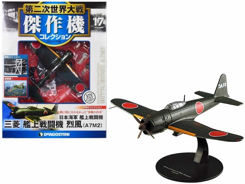 Mitsubishi A7m2 Reppu "Sam" Fighter Aircraft "Imperial Japanese Navy Air Service" 1/72 Diecast Model By Deagostini