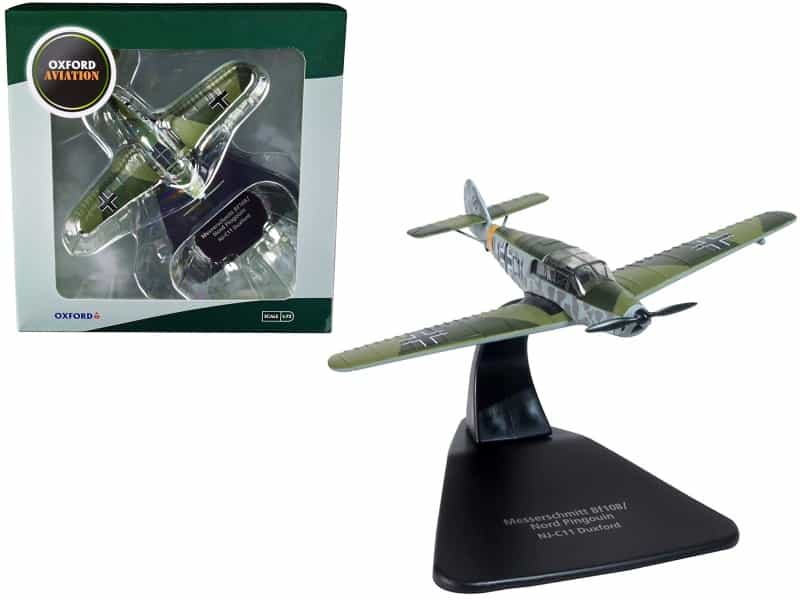 Messerschmitt Bf 108/Nord Pingouin War Plane Nj-C11 Duxford "Oxford Aviation" Series 1/72 Diecast Model Airplane By Oxford Diecast