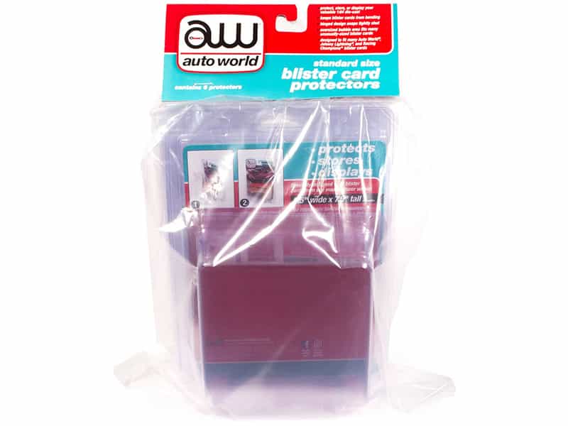 Standard Size 6 Blister Card Protectors For 1/64 Scale Blister Cards By Auto World