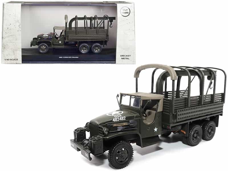 Gmc Cckw353 Wrecker Tow Truck Olive Drab "United States Army" 1/43 Diecast Model By Militaria Die Cast