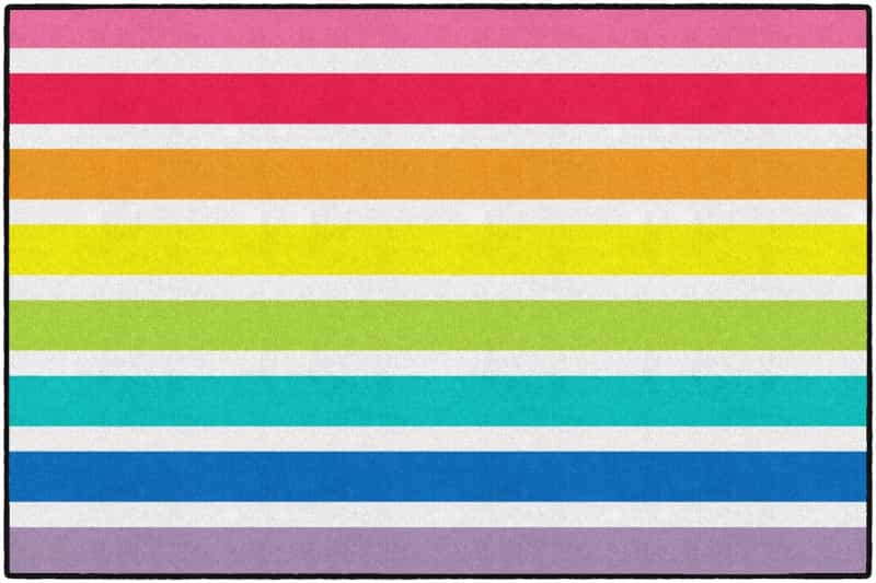 Hello Sunshine Bright Striped Rainbow 5' X 7'6"