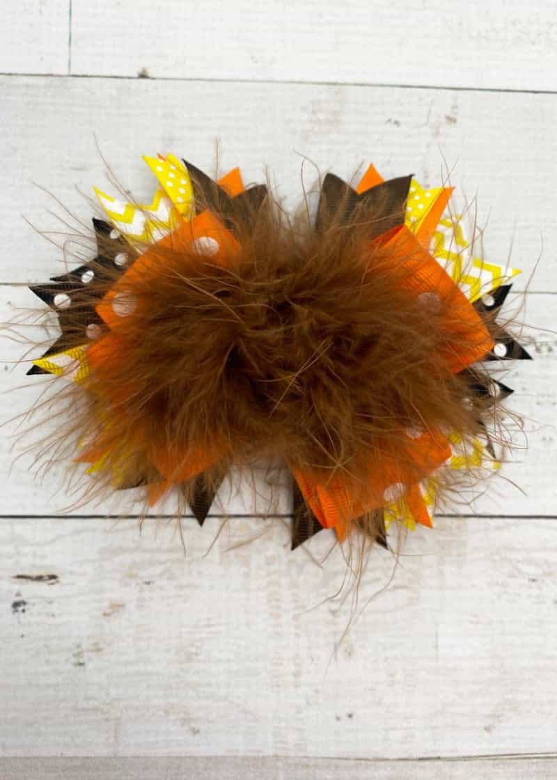 Autumn Marabou Bow