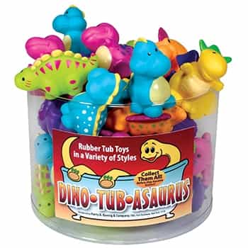 Canister Of 28 Assorted Dino Tub Toys. Phthalate Free Pvc Material. Designs Subject To Change