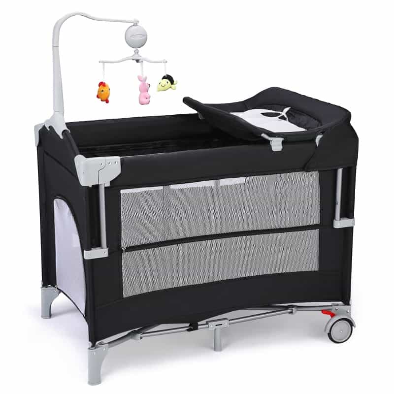 Joymor 5 In 1 Baby Bedside Crib Sleeper With Diaper Changing Table