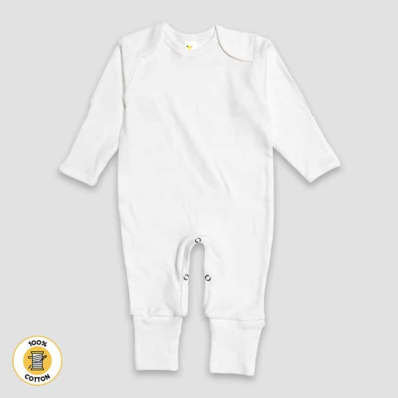 Baby One-Piece Footed Pajamas With Fold Over Mittens & Fold Over Footies – Premium 100% Cotton