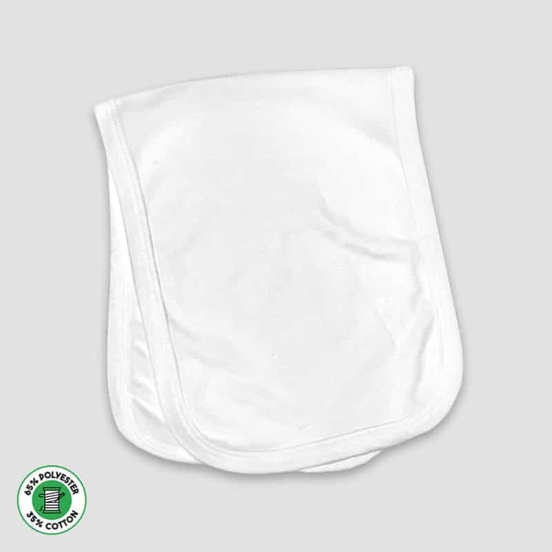 Baby Burp Cloth 1 Ply – White – Polyester-Cotton Blend