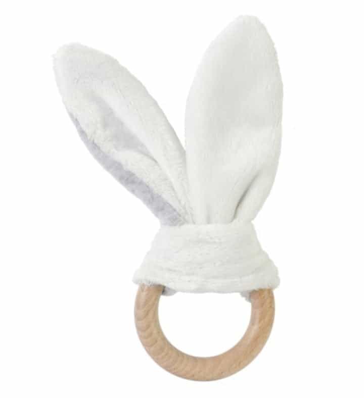Bunny Wooden Teether (Grey) By Happy Horse