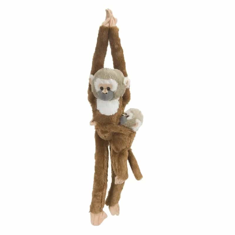 Hanging Monkeys With Baby Squirrel Monkey Stuffed Animal - 20"