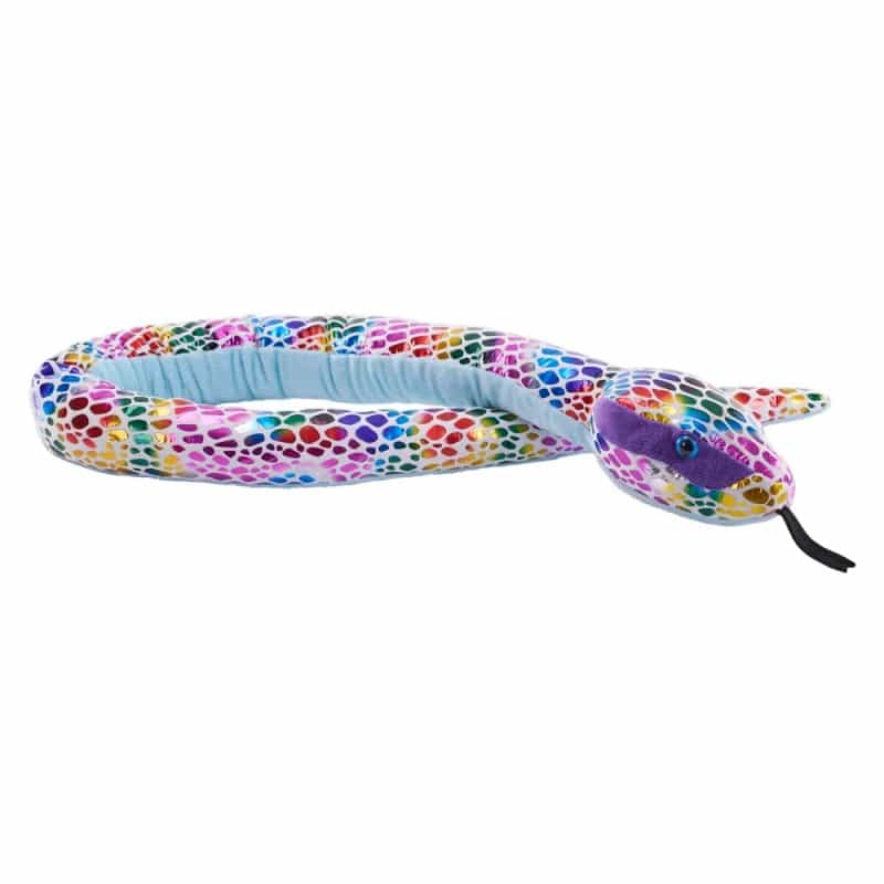 Foilkins Snake Dotted Rainbow Snake Stuffed Animal - 54"