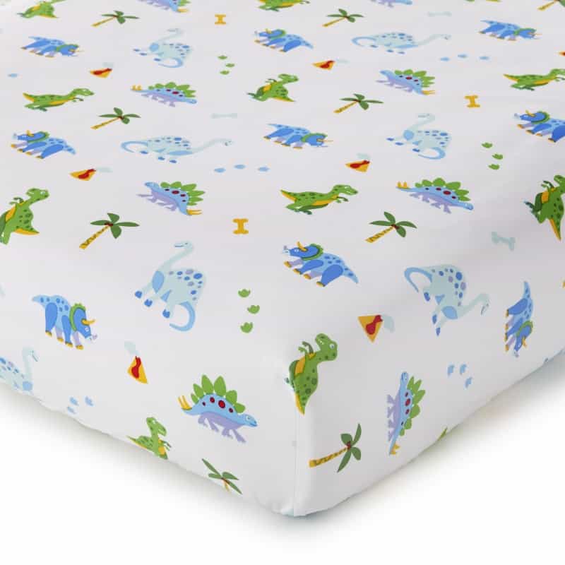 Dinosaur Land 100% Cotton Fitted Crib Sheet
