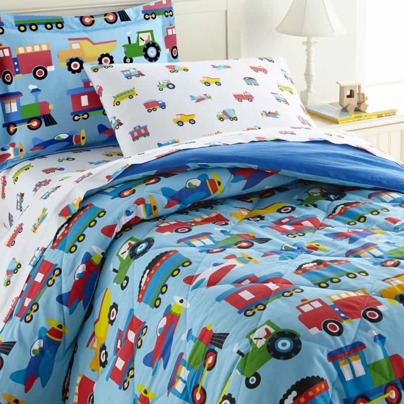 Trains, Planes & Trucks Lightweight Cotton Comforter 2 Pc Set - Twin