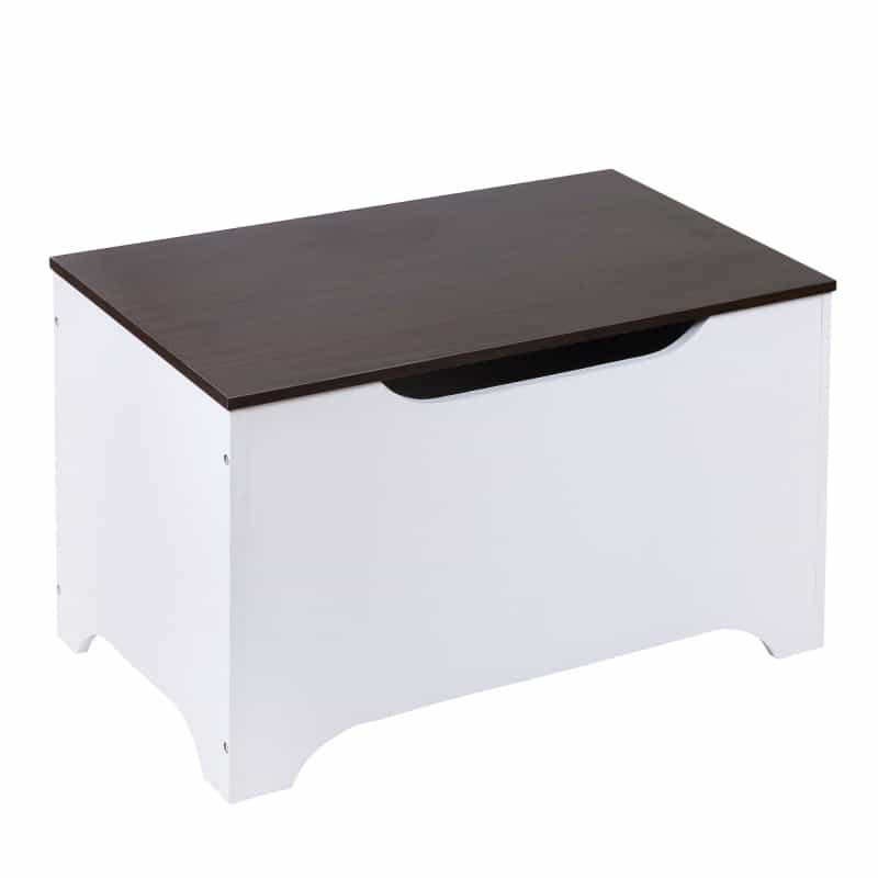 Modern Toy Box - White W/ Espresso