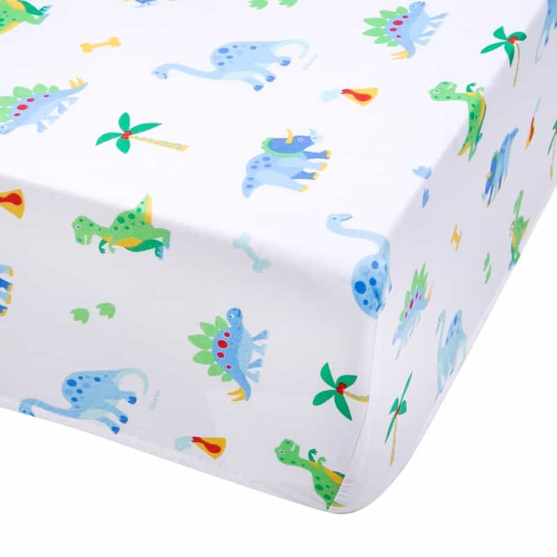 Dinosaur Land Microfiber Fitted Crib Sheet
