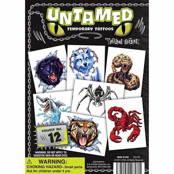 Untamed Temporary Tattoos In 1.1In Capsules (250Pcs)
