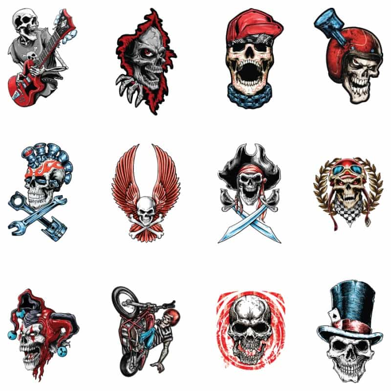 The Boneyard Skull Tattoos By Lethal Threat® In Folders (300Pcs)