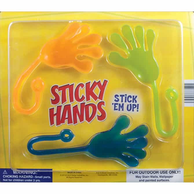 Large Sticky Hands Blister Display
