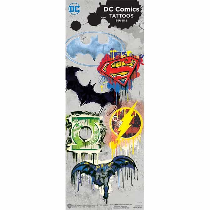 Dc Comics™ Logo Tattoos Display Card