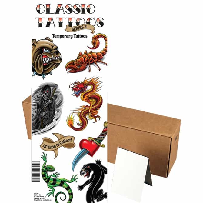 Classic Tattoos By Liquid Skin™ Series 2 In Folders (300Pcs)
