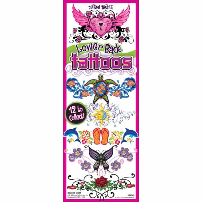 Lower Back Tattoos By Lethal Threat® In Folders (300Pcs)