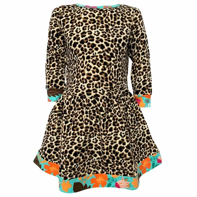 Annloren Big Girls Long Sleeve Leopard Fall Floral Dress Boutique - 9-10