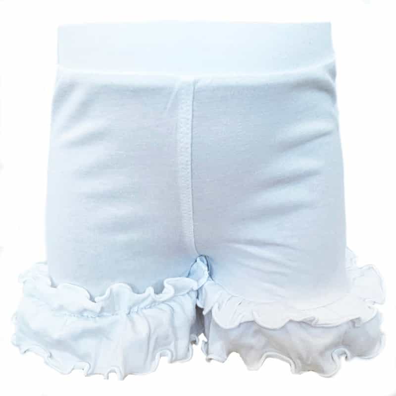 Annloren Girls White Knit Ruffle Shorts Summer Camp Clothing