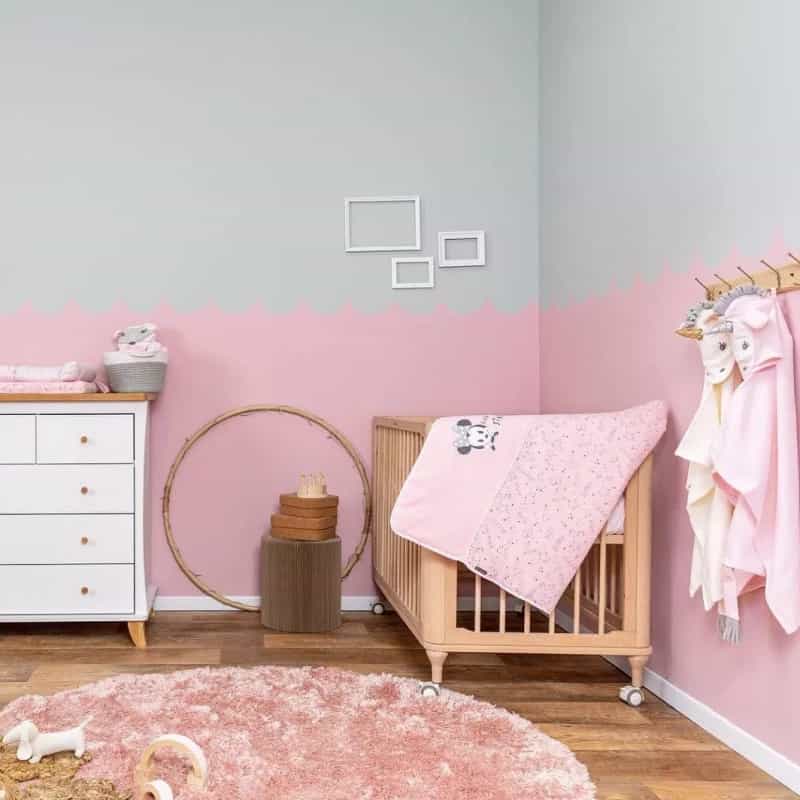 Disney Baby Pink Minnie Mouse Starry Night 3 Piece Crib Bedding Set For Girls