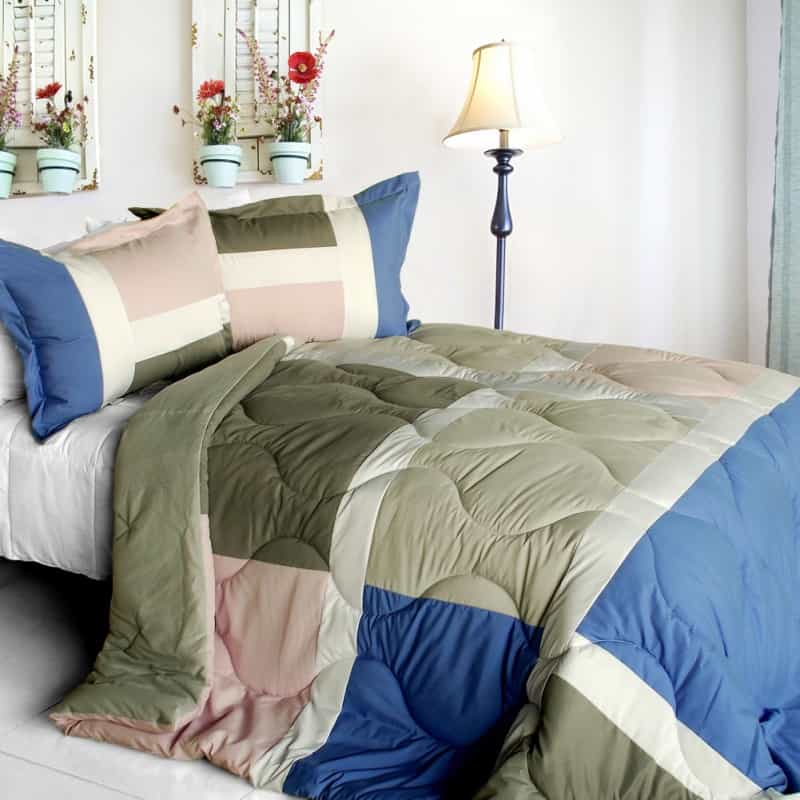 Quilted Patchwork Down Alternative Comforter Set - Pink Princess