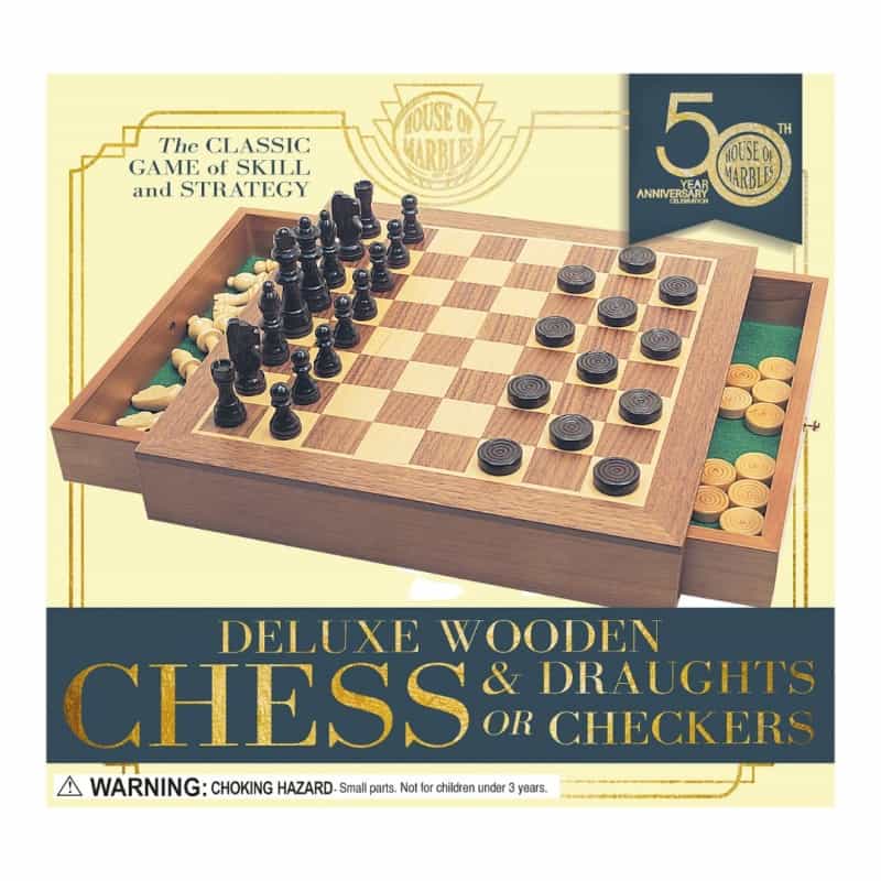 Wooden Chess And Checkers Set