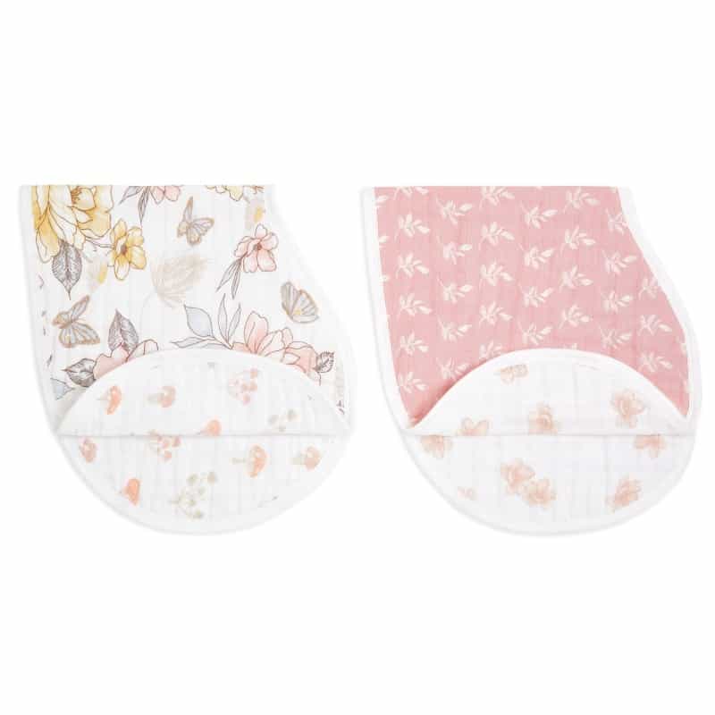 Organic Cotton Muslin Burpy Bibs 2 Pack