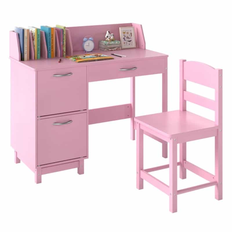 Wooden Kids Study Desk And Chair Set Student Workstation