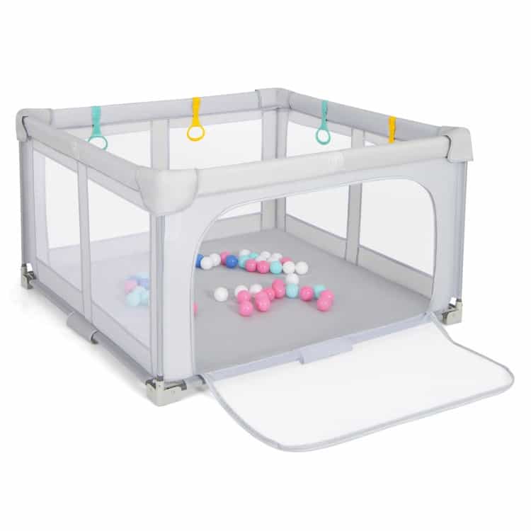 Large Baby Playpen Bpa-Free Foldable Toddlers Safety Fence Play Yard With Zipper Gate