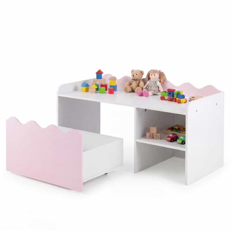 Scalloped Kids Bookshelf And Toy Storage Organizer For Playroom