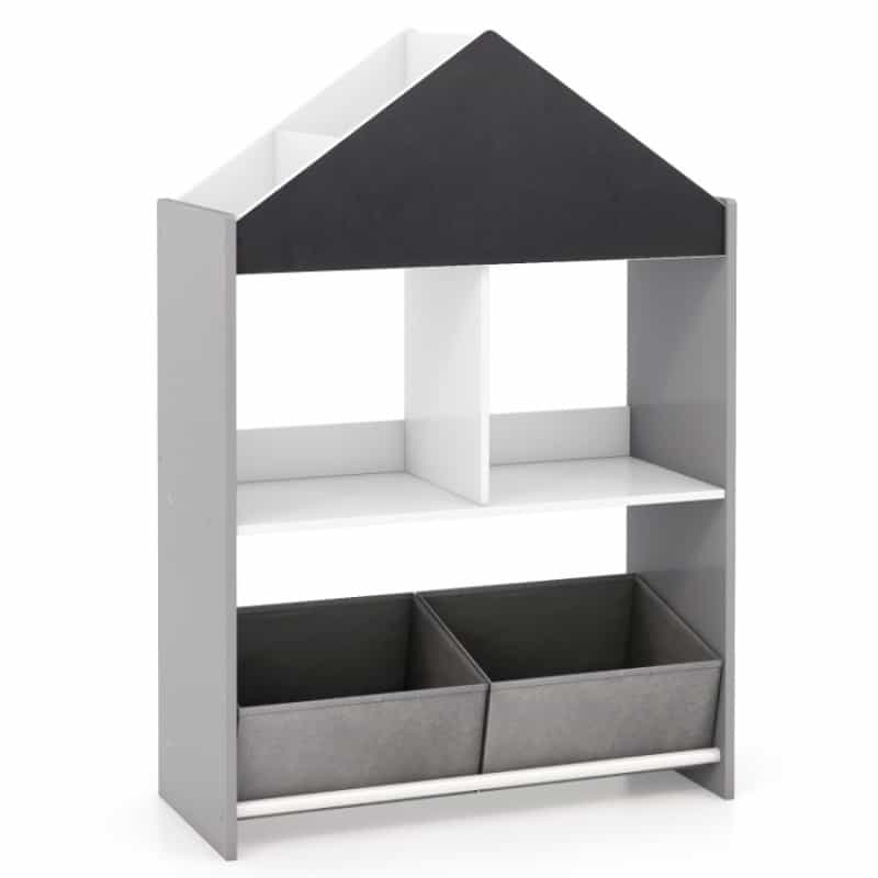 Playhouse Kids Bookshelf With Chalkboard And Whiteboard For 3-6 Years