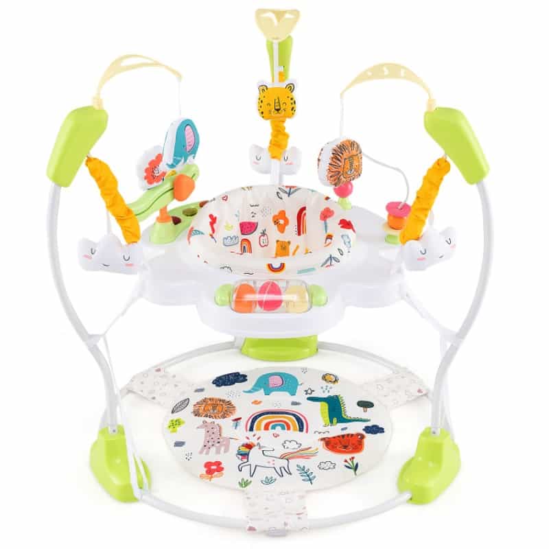 Baby Activity Center Height Adjustable Baby Bouncing Saucer With Interactive Toys