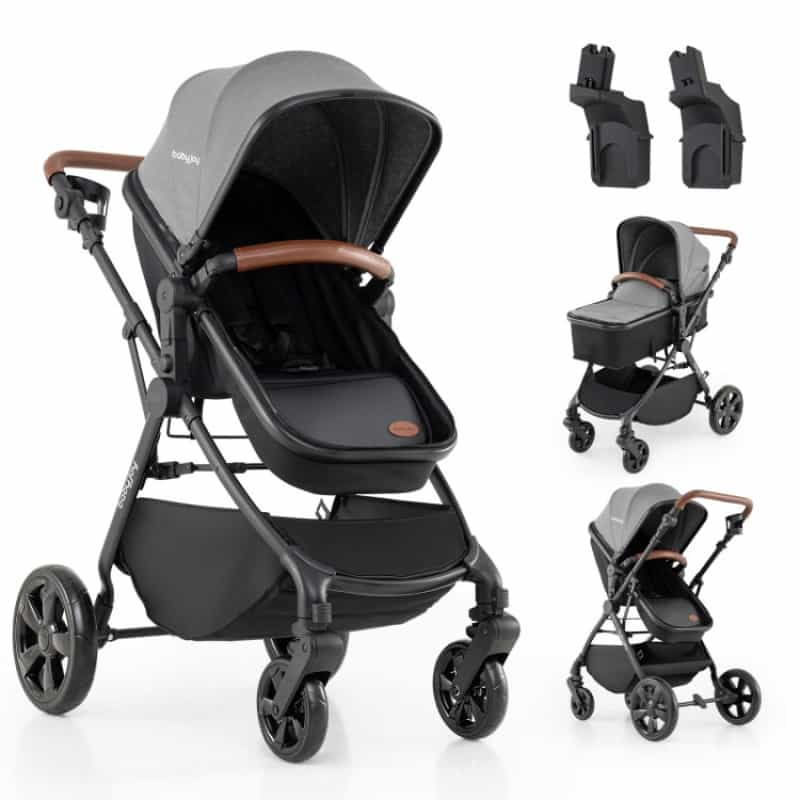 2-In-1 Convertible Baby Stroller With Car Seat Adapters