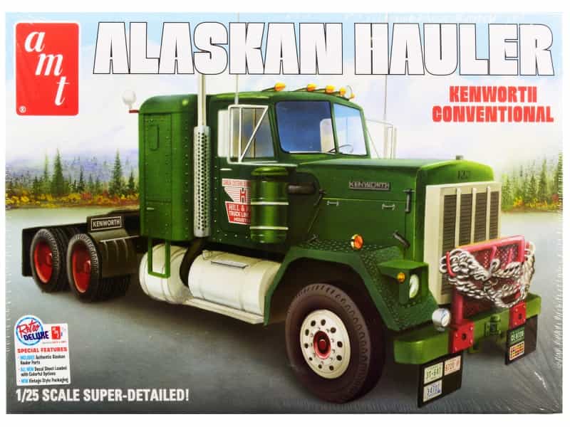 Skill 3 Model Kit Kenworth Conventional Tractor "Alaskan Hauler" 1/25 Scale Model By Amt