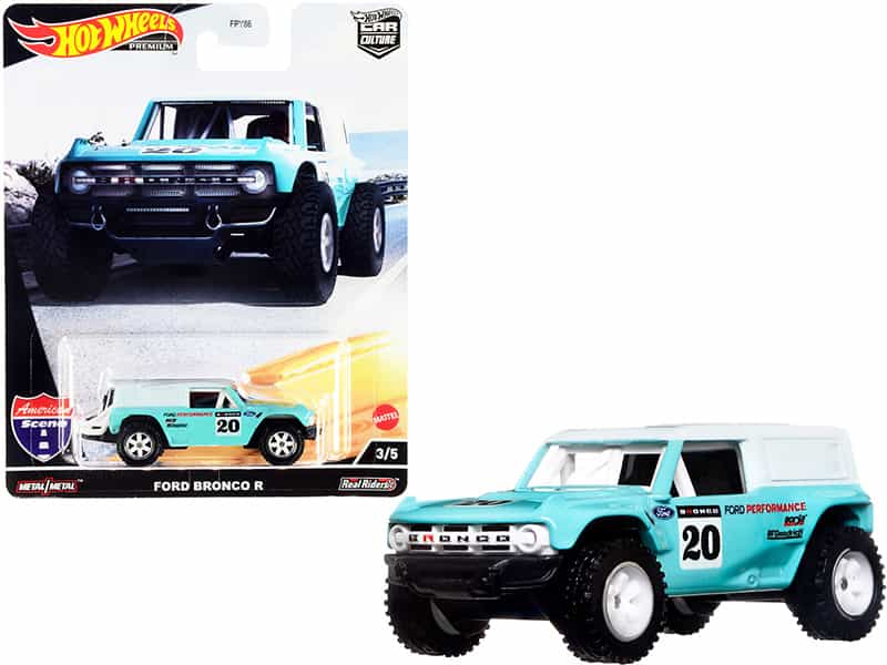 Ford Bronco R #20 Turquoise With White Top "American Scene" "Car Culture" Series Diecast Model Car By Hot Wheels