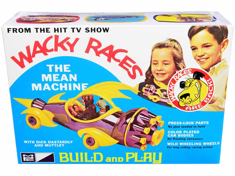 Skill 2 Snap Model Kit The Mean Machine With Dick Dastardly And Muttley Figurines "Wacky Races" (1968) Tv Series 1/25 Scale Model By Mpc