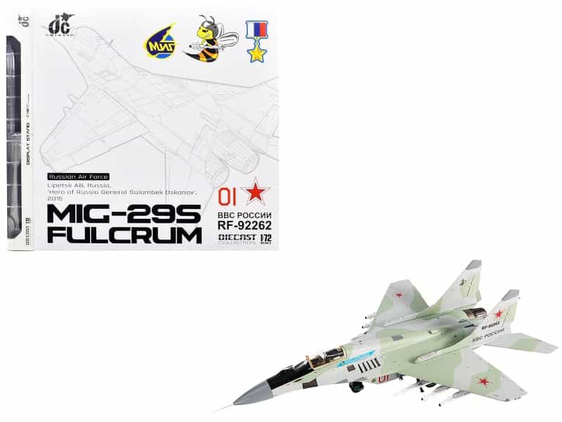Mikoyan Mig-29S Fulcrum-C Fighter Aircraft "Hero Of Russia General Sulambek Oskanov Lipetsk Ab Russia" (2018) Russian Air Force 1/72 Diecast Model By Jc Wings