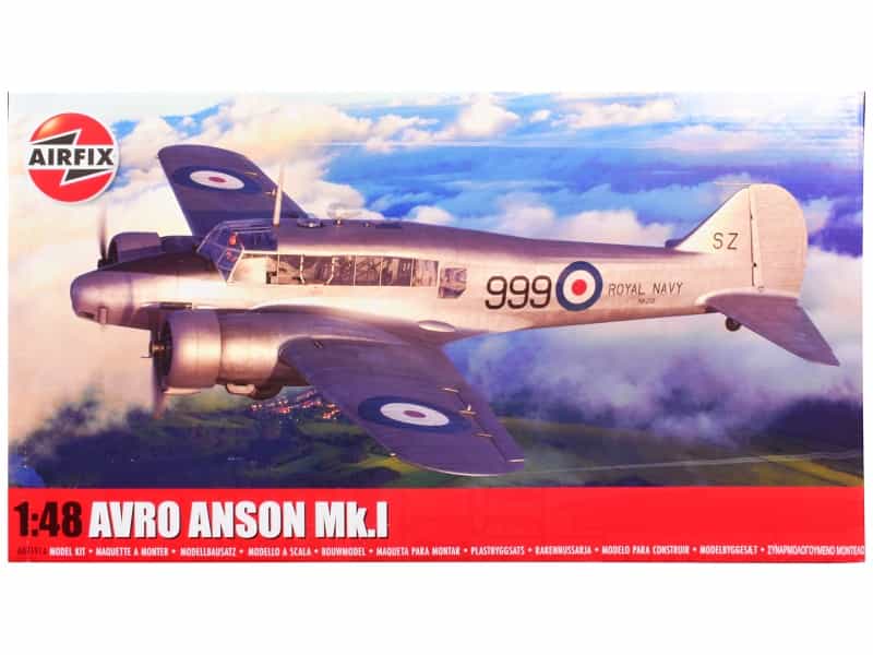 Level 3 Model Kit Avro Anson Mk.I Aircraft With 3 Scheme Options 1/48 Plastic Model Kit By Airfix