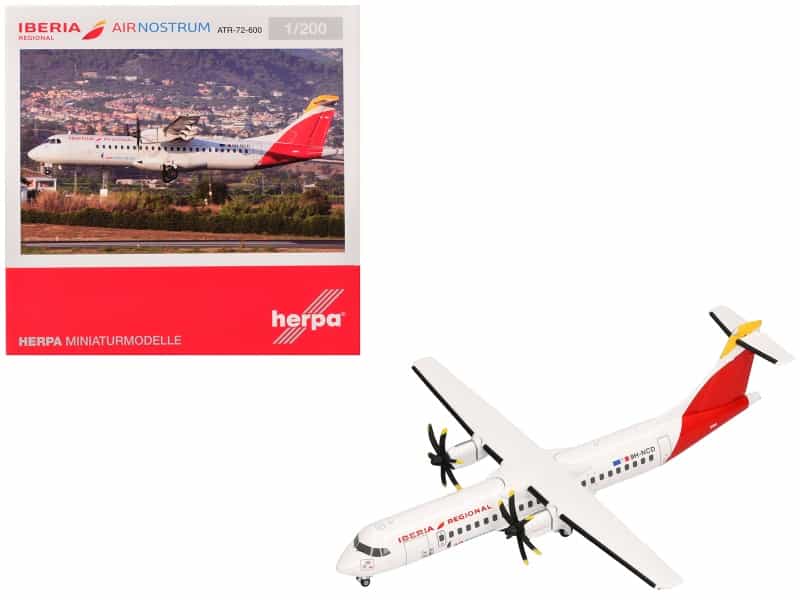 Atr 72-600 Commercial Aircraft "Iberia Regional" (9H-Ncd) White With Red Tail 1/200 Diecast Model Airplane By Herpa