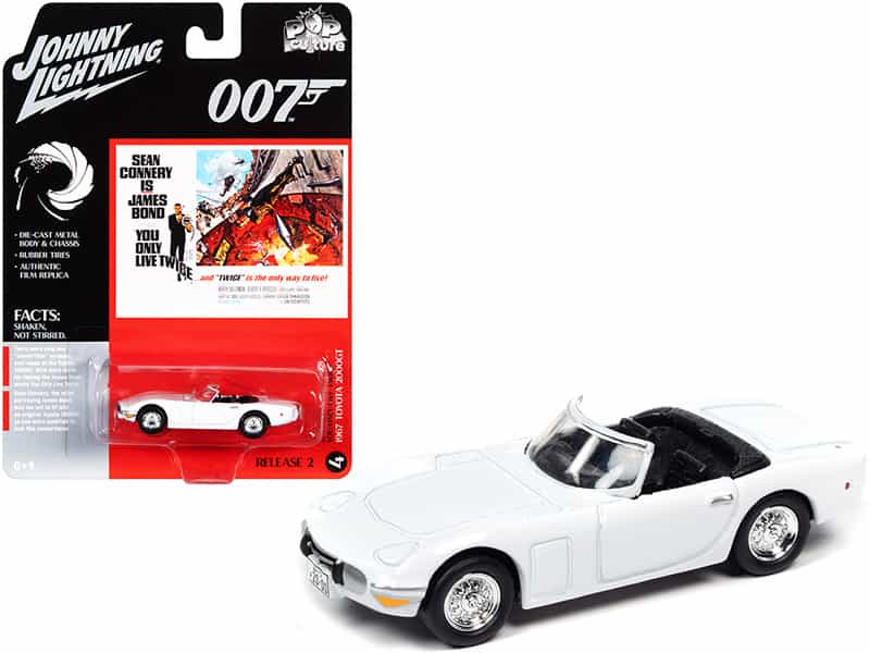 1967 Toyota 2000Gt Convertible White (James Bond 007) "You Only Live Twice" (1967) Movie "Pop Culture" Series 1/64 Diecast Model Car By Johnny Lightning