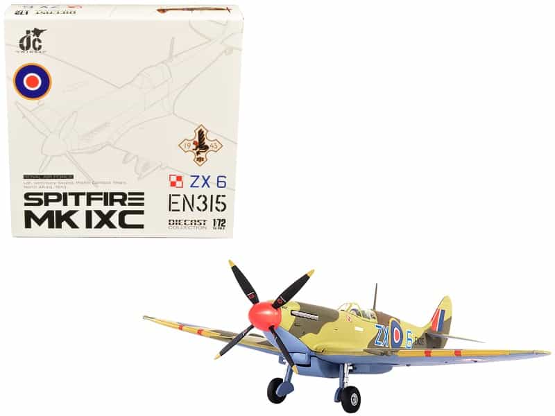 Supermarine Spitfire Mk Ixc Fighter Aircraft "Royal Air Force Ldr. Stanislav Skalsk Polish Combat Team North Africa" (1943) 1/72 Diecast Model By Jc Wings