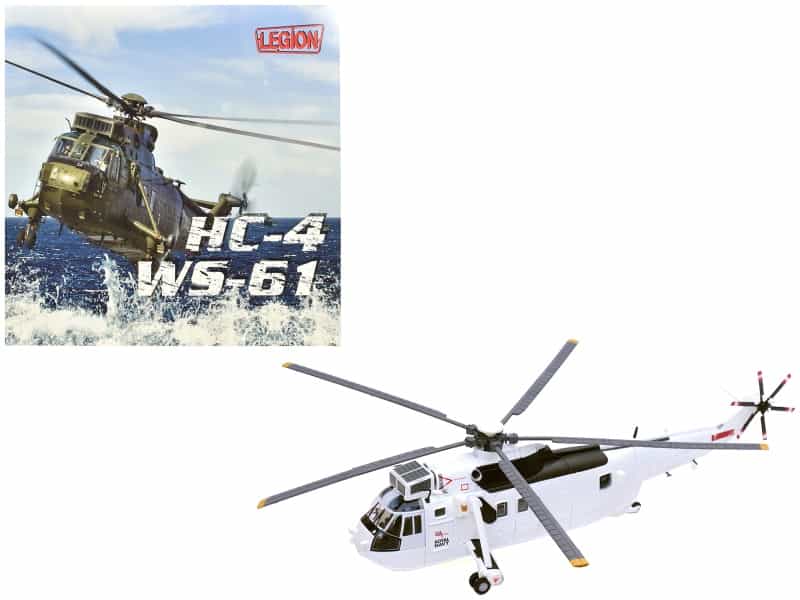 Westland Sea King Hc.4 Helicopter "White Livery 845 Naval Air Squadron United Nations Protection Force Bosnia/Croatia" (1995) British Royal Navy 1/72 Diecast Model By Legion