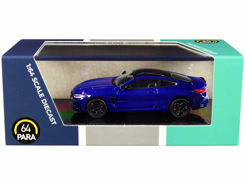 Bmw M8 Coupe Marina Bay Blue Metallic With Black Top 1/64 Diecast Model Car By Paragon